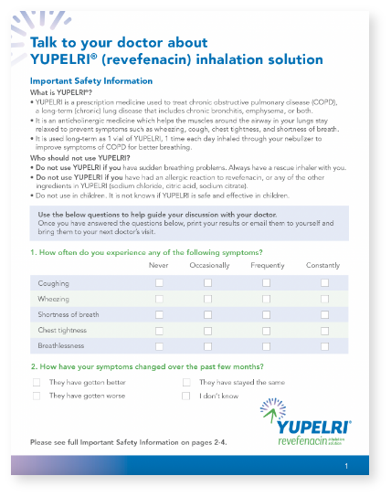 YUPELRI (revefenacin) Doctor Discussion Guide download